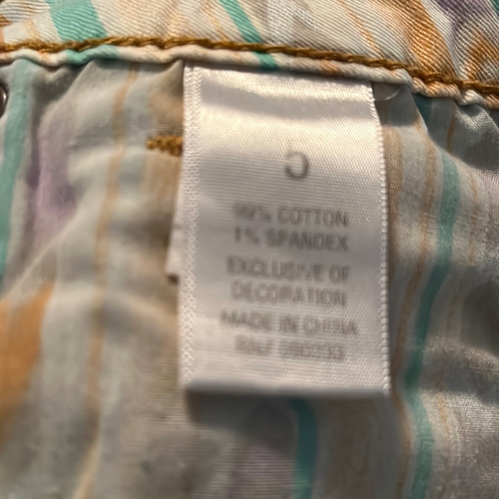 Roxy Aztec Embroidered Boho Pattern Frayed Hem Sh… - image 5